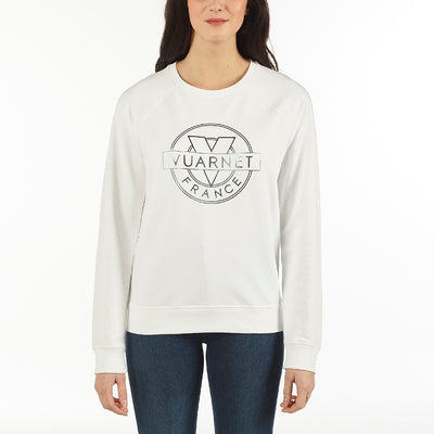 WOMEN'S SWEAT CREW NECK VUARNET, 101 WHITE XS  WOMENS